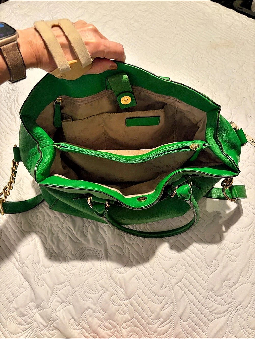 Michael Kors Green Satchel - Picture 7 of 9